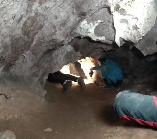 Caving in the caves of the waterfall Caving in the caves of the waterfall